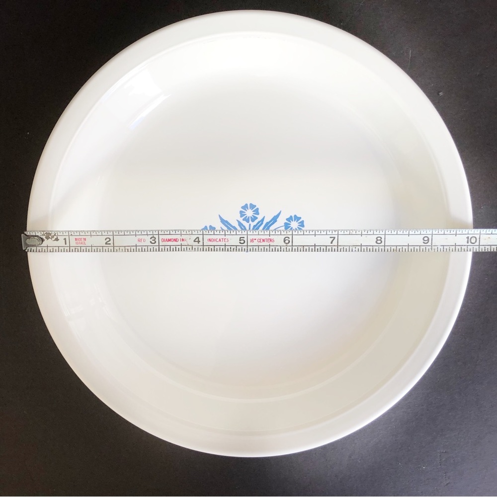 Vintage Corning Ware Pie Plate 9” Blue Corn Flower Pattern Excellent - Picture 7 of 7